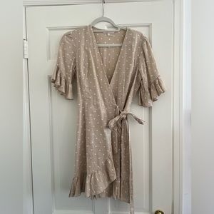 Polka dot wrap dress WAYF size small